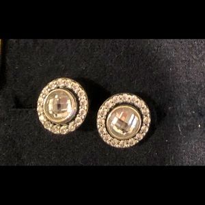 Pandora Round Sparkle Studs NEVER WORN